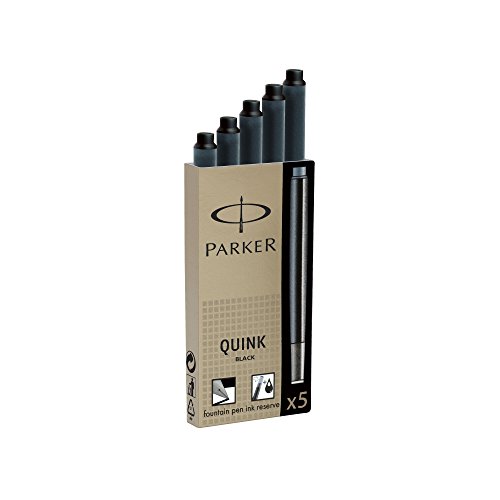 Parker Recargas de caneta-tinteiro Quink S0116210, cartuchos longos caixa com 5