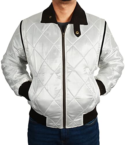 Prime-Fashion Men's Bomber Satin Fabric Quilted Golden Embroidery of Scorpio Jacket2