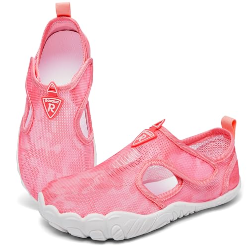 Racqua Girls Water Beach Pool Shoes Boys Swimming Aqua Outdoor Sea Kids Boat Shoe Slip-On Quick Dry Breathable Indoor Lightweight Shoes Pink 4