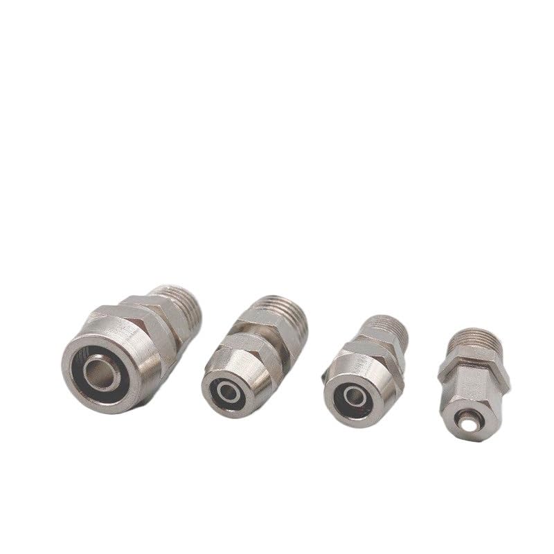 1PC PC4 6 8 10 12 14 16mm Pipe Tube to 1/8 1/4 3/8 1/2 trachea Quick screw connector copper pneumatic components Fast twist joint(PC OD 12mm,1/8