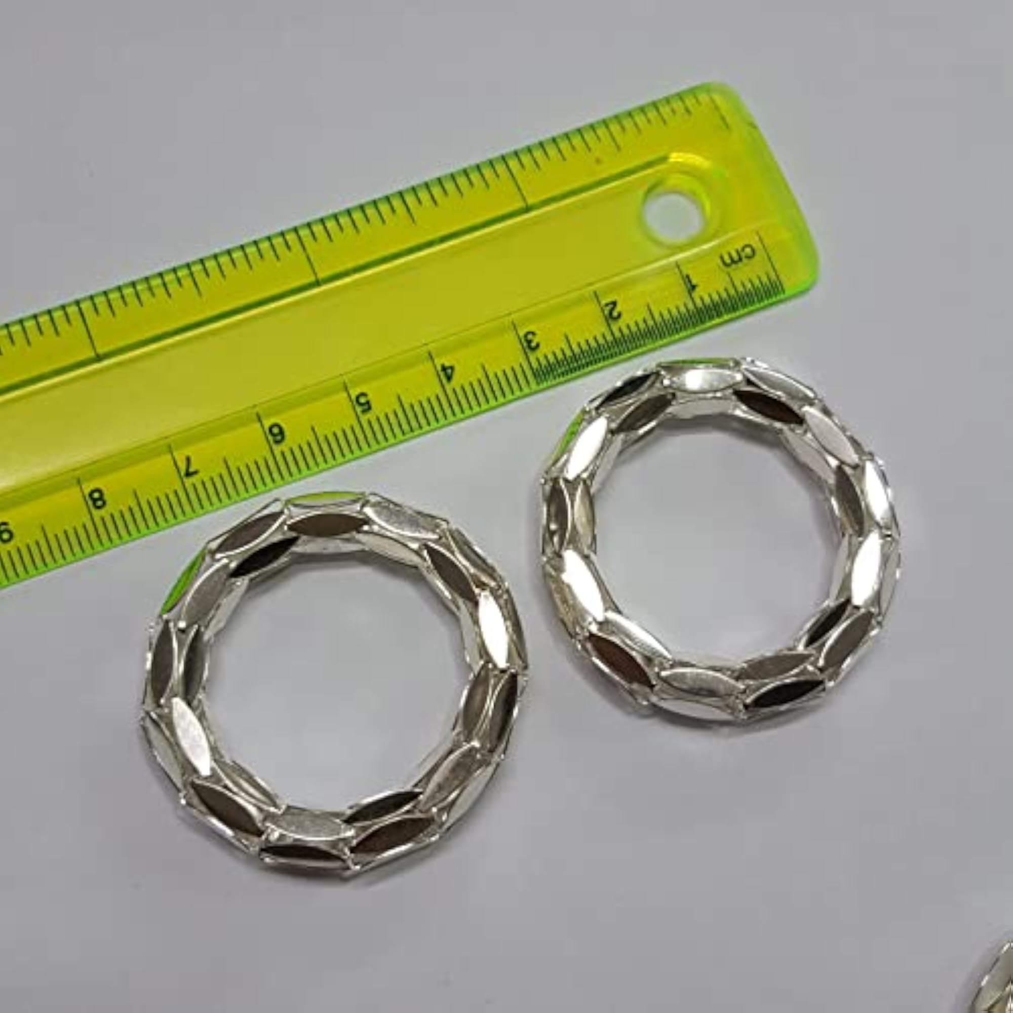 10pcs Designer Silver Round Pieces for DIY Jewellery Making