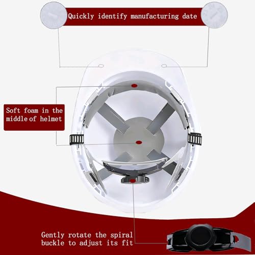 10 Pcs Suspension Hard Hat, 4-Point Ratchet Hard Hat with Vents & Sweatband, Adjustable ABS Construction Safety Helmet for Men and Women, Industrial Head Protection Gear - Image 4