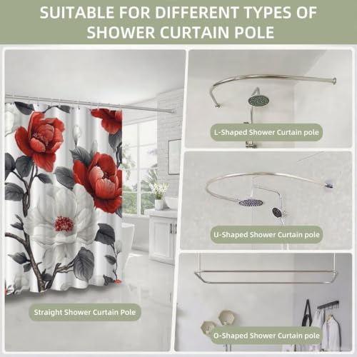 Rideau de douche imperméable et lavable en machine avec son ourlet lesté - 6