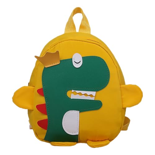 Wffeila Mochila infantil, pequena mochila de dinossauros para crianças com alça para o peito, impermeável para pré-escolar, mochila escolar para crianças pequenas, para 1-5 anos, Amarelo