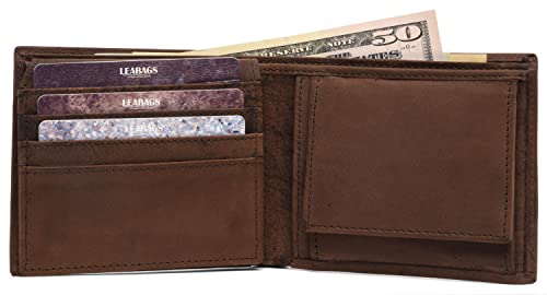 LEABAGS Springfield Genuine buffalo leather wallet I Purse I 4x3,5x0,7 inch3