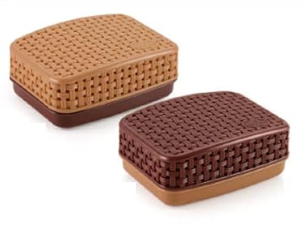 Konquer TimeS Soap Case for Bathroom Soap Dish/Soap Case/Soap Stand (Standard Size, Multicolor) (Box case, 2)(Plastic)