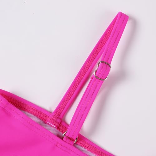 Image of Girls 2 Piece Bathing Suits Kids Color-Blocking High Waist Bikini Set Teen Swimsuit Beach Swimwear for 3-16 Years