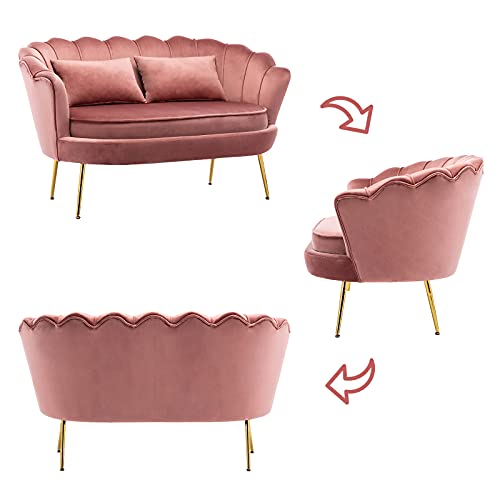 YU YUSING Loveseat Sofa Sessel, Couch 2 sitzer, Loungesessel, Schlafsofa, Samt-Loveseat-Sofa Doppelcouch,Relaxsessel mit… – Bild 6