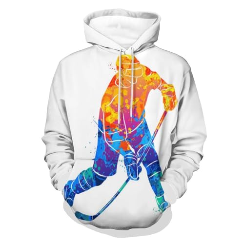Hoody Sweatshirt Hockey UMENG Pull Unisexe Chaud Capuche Manche Longue Vêtement Sport Taille S