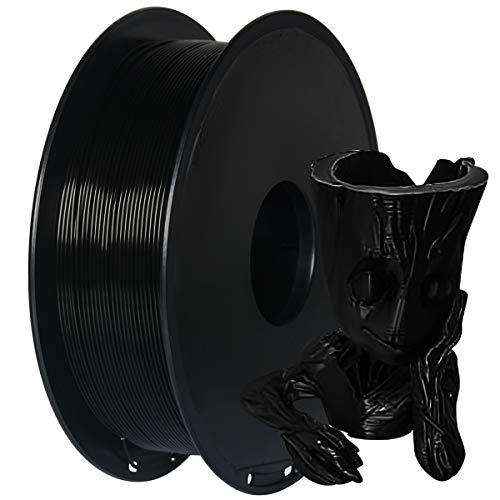TEQStone PETG Filament 1,75 mm Schwarz, 3D Filament für 3D Drucker und 3D-Stifte in Vakuumverpackung, 1kg Spule Cover