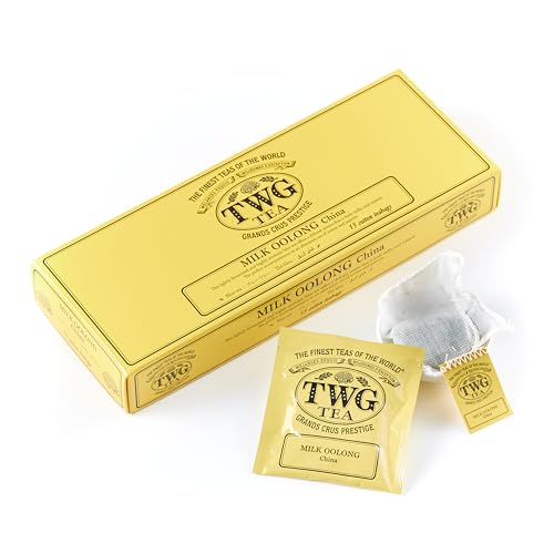 TWG Tea | Milk Oolong | Té Oolong | Lechoso y Tostado | 15 Bolsitas de Té de Algodón Cosidas a Mano | Caja de Regalo Originales