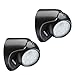 WOOPHEN Indoor Bright Wireless Fulcrum Motion Sensor LED Porch Light/Spotlight - Auto ON/Off, Battery Powered (Black2)