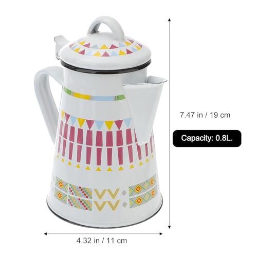Cafetera esmaltada de 0.8l con mango cómodo y un diseño étnico elegante 3