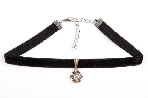 Preisvergleich Produktbild Herbert Hahn Modezubehör Trachten Kropfband - 50984 / SWAROVSKI-BLÜTE - schwarz