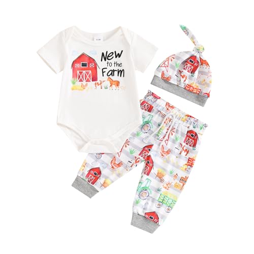 Image of Baby Clothes Newborn Boy Girl Romper Pants Hat Coming Home Outfits