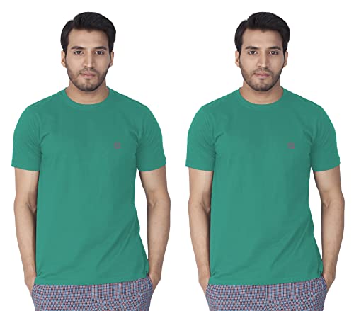 Image of Lux Nitro Men's Solid Modern Fit Round Neck T-Shirt Proud Peacock