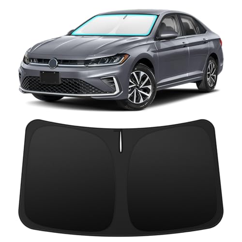 Image of INSAUTO Custom Fit Windshield Sun Shade for Volkswagen /VW Jetta 2019-2026 | Foldable Front Window Sunshade Car Accessories, UV & Heat Reflector, Keeps Interior Cool, Includes Storage Bag