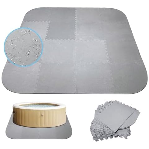 1/4" Thickness 85IN hot tub mat for Inflatable tub, Hot Tub Pad Foundation, Upgraded Thickened Eva Foam Padding for Outdoor Hot Tubs Square Cover