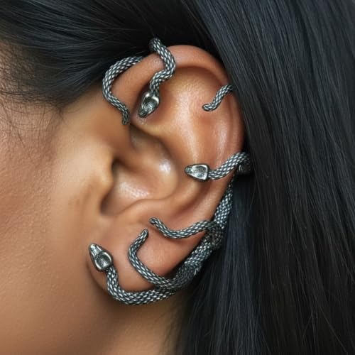 19TH JULY JEWELS 316L Stainless Steel Gothic Multi-Snake Ear Cuff Wrap - Image 7