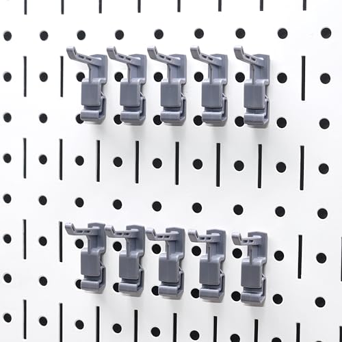 Image of 1-Inch Plastic Hook Model 119 | Compatible with Wall Control | for Tool Wall Organization to Hang Wrench, Adjustable Wrench, Hammer, Paint Brush, Merchandise, Scissors, and More | 25-Pack
