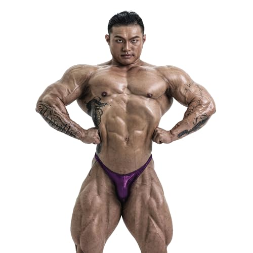 FIED V Cut Bodybuilding Trunks Posing Suits Competition Shiny Foil