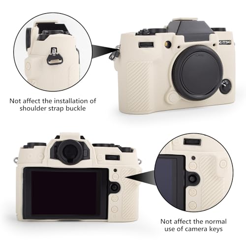 Funda de silicona para cámara Fujifilm X-T50 Off White miniatura 3