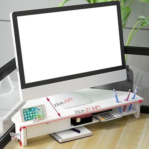 Support de moniteur triangulaire en bois avec tiroirs de bureau