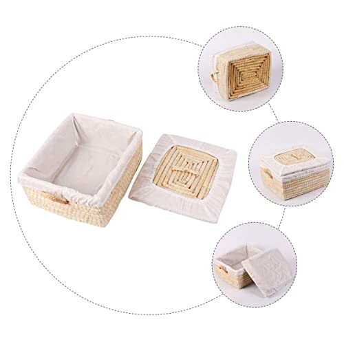 VILLCASE 1 Peça Cesta De Pão Cesta De Lavanderia Quadrada Ferramenta Quadrada Pão De Fermento Pão De