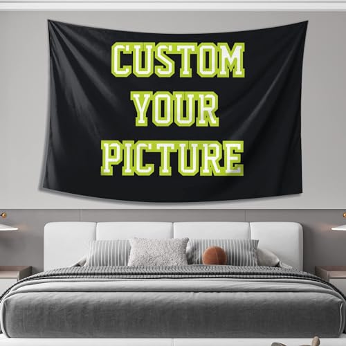 JINJUREN Custom Tapestry Upload Images Personalized Custom Tapestry Customized Backdrop Banner Print Any of Your Design Photo/Text/Logo Wall Hanging Art Decor for Wedding, Family, Festival ,Birthday