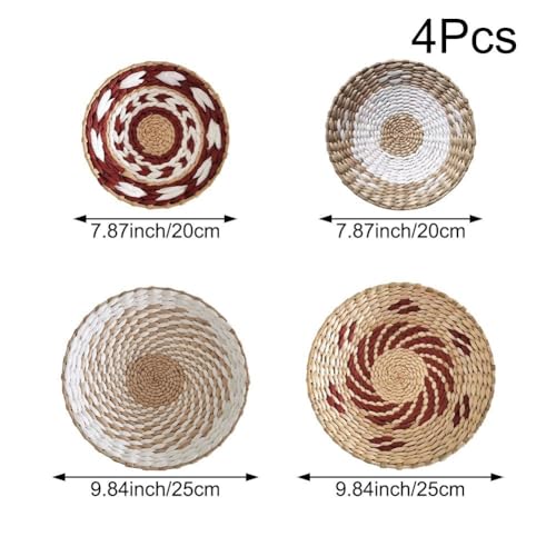 Panier rond naturel fait à main avec fixation murale robuste