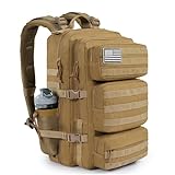 kookoomia Military Tactical Backpack 50L Large Day Backpack for Men Molle Army 3 Days Assault Pack Bug Out Bag Water Resistant and Heavy Duty Hiking Treeking Rucksack - Brown
