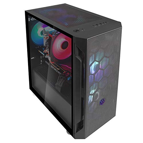 Image of Silverstone Technology FARA H1M PRO Black Micro-ATX Tower case with Tempered Glass and Three ARGB Fans, SST-FAH1MB-PRO