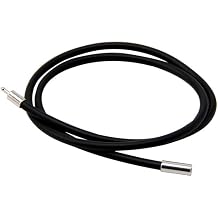 16 Inch 3mm Rubber Cord Necklace with Stainless Steel Closure Jewelry