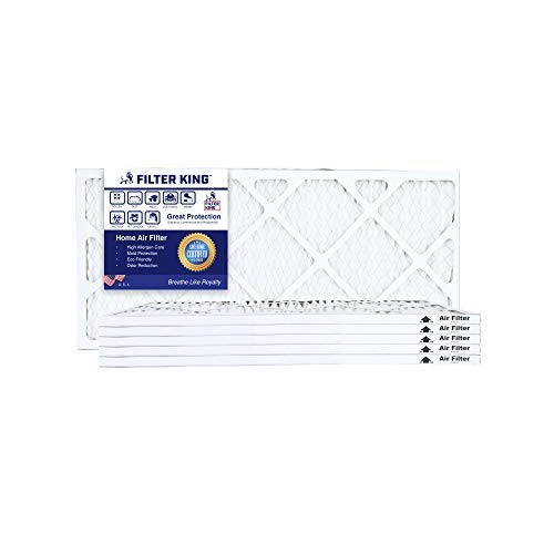 Image of Filter King 8x19.5x1 Air Filter MERV 8, AC Furnace Filters (6-Pack) | Dust & Allergy Control (Actual Size: 8 x 19.5 x .75)