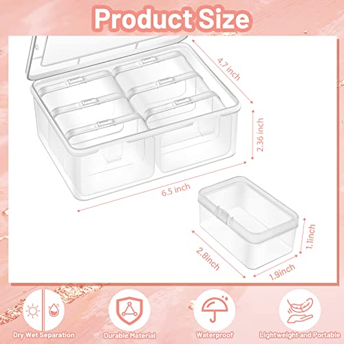 Gbivbe Small Bead Organizers, 7 Pieces Plastic Storage Cases Mini Clear Bead Storage Containers Transparent Boxes With Hinged Lid And Rectangle Clear Craft Supply Case #TOP1