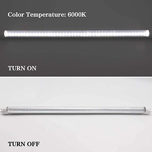 Kalina 2Ft Led Tube Lights, 24" 8W(25W Fluorescent Bulb Replacement) Led Tube Light Fixture, Two Pin G13 Base, 6000K, Works Without Ballast, Dual-Ended Powered, Clear Cover, Pack Of 4 #TOP3