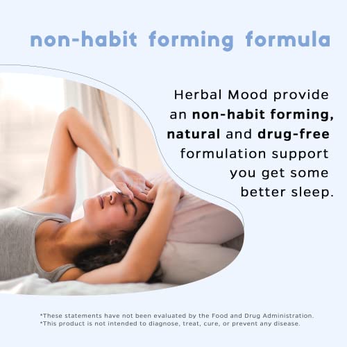 Mood Support & Calm Boost Supplement - Herbal Mood, Formulated With Calcium, Vitamin E & Lavender To Promote Relaxation & Relieve Stress, Natural Ingredients, Non-Habit Forming (Melatonin Free 30Ct) #TOP2