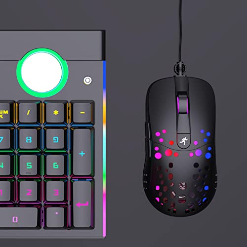 Mini clavier filaire de jeu RVB rétroéclairé avec souris USB compacte