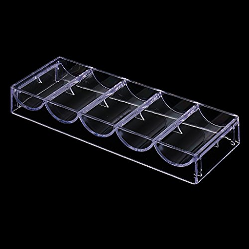 lahomia 20Pcs Transparent Poker Chips Tray Chip Rack Holds 100 Chips for Home Party