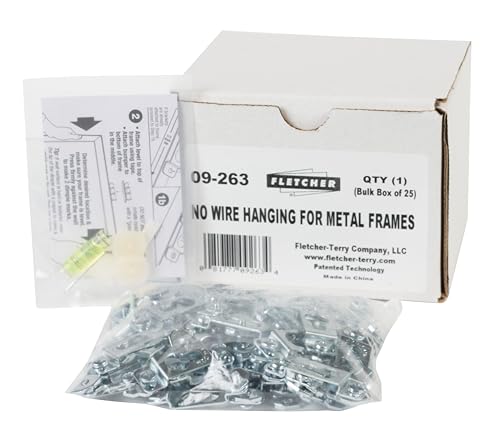 Image of Fletcher Picture Perfect No-Wire Hanging Kit for Metal Picture Frames | Keeps Frames Level with Flush Mount Hardware for Wall Art, Mirrors & Signs | Supports up to 50lbs.