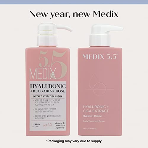 Medix 5.5 Hyaluronic Acid + Vitamin E Cream Body Lotion & Face Moisturizer | Hydrating Dry Skin Firming Lotion Minimizes Look Of Wrinkles, Stretch Marks, & Crepey Skin | Skin Care Products | 15 Fl Oz #TOP1