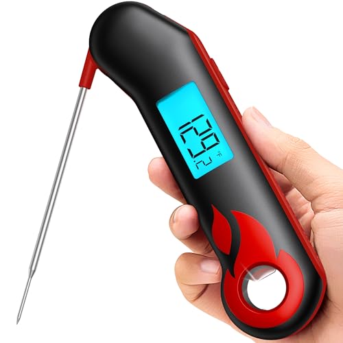 Thermomaven ThermoMaven Professional Meat Thermometer, Instant Read in 0.5 Sec, NIST Certified Accuracy ±0.5°F, IP67 Waterproof, Ambidextrous Backlight & Auto-Rotating Display, for BBQ/Grill/Cooking, Bl