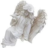 iplusmile Kleine Engelsfigur aus Kunstharz Wetterfeste Harzstatue für Garten und Terrasse Dekorative Engelsskulptur mit Flacher Unterseite für Schreibtisch und Regal