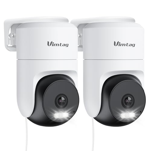 VIMTAG 2.5K 4MP Outdoor Security Camera Pan/Tilt WiFi Home CCTV Camera 360 View & Motion Tracking Color Night Vision 2-Way Audio AI Detection Alarm IP66 Cloud & SD Card Storage Works w/Alexa