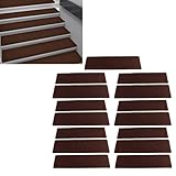 15 Stück Treppenstufen, 20,3 X 76,2 Cm, Rutschfester Polyesterfaser-Treppenteppich, Hohe Sicherheit, Einfache Installation, Langlebige, Geräuscharme Treppenmatte Für Den Treppenschutz zu Hause