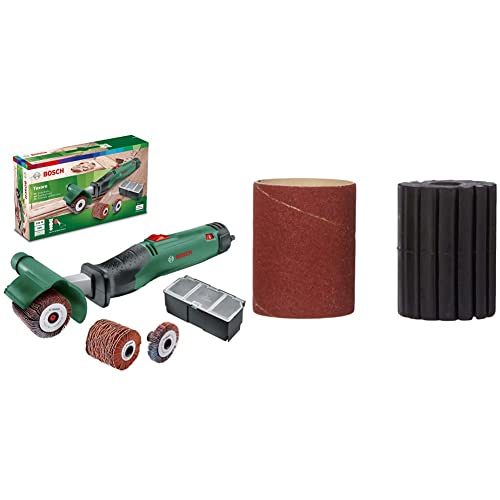 Bosch ponceuse multifonctions Texoro (250 W, 3 accessoires, coffret d’accessoires, dans carton) & Lot de porte-outil et manchon abrasif - Accessoire pour PRR...
