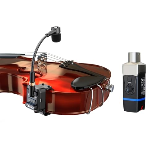 Xvive U9 Violin Mandolin Instrument Microphone Wireless System 2.4 GHz Wireless Microphone Transmitter and Receiver for Violin and Viola, Mandolin