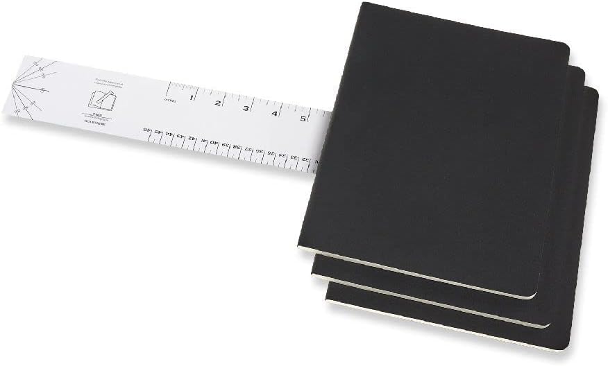Set Of 3 Moleskine Extra Large Dotted Cahier Journals, Black, X-Large
