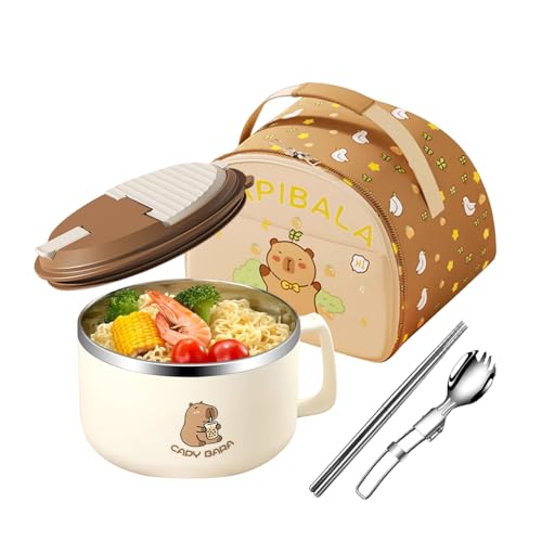 Genérico Juego De Tazones Para Ramen,1300 Ml Bol De Ensalada Capibara Con Cuchara,Vajilla Gran Capacidad Para Uso Diario - Fruta Fotografía Culinaria Amantes Cocina Hogar Residencia Cereales Fideos