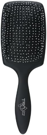 Tion Detanger Damp Hair Brush for Wet & Dry Hair | Negative Ion Infused Ball Tips, Glide Through Tangles with Ease for All Hair Type - Black
